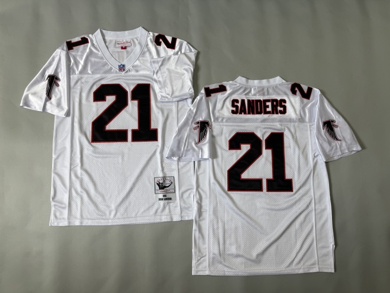 Men 2025 Atlanta Falcons #21 Sanders white Throwback Limited NFL Jersey style 003->atlanta falcons->NFL Jersey